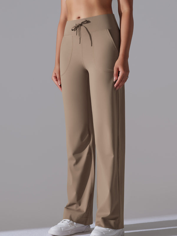 Flexvibe Wide-Leg High-Waisted Cropped Pants - Breathable Moisture-Wicking Casual Comfort Wear