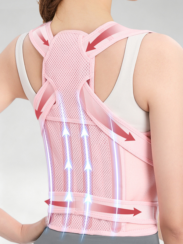 Flexvibe Adjustable Posture Corrector, Breathable Back Support for Spine & Shoulder Alignment