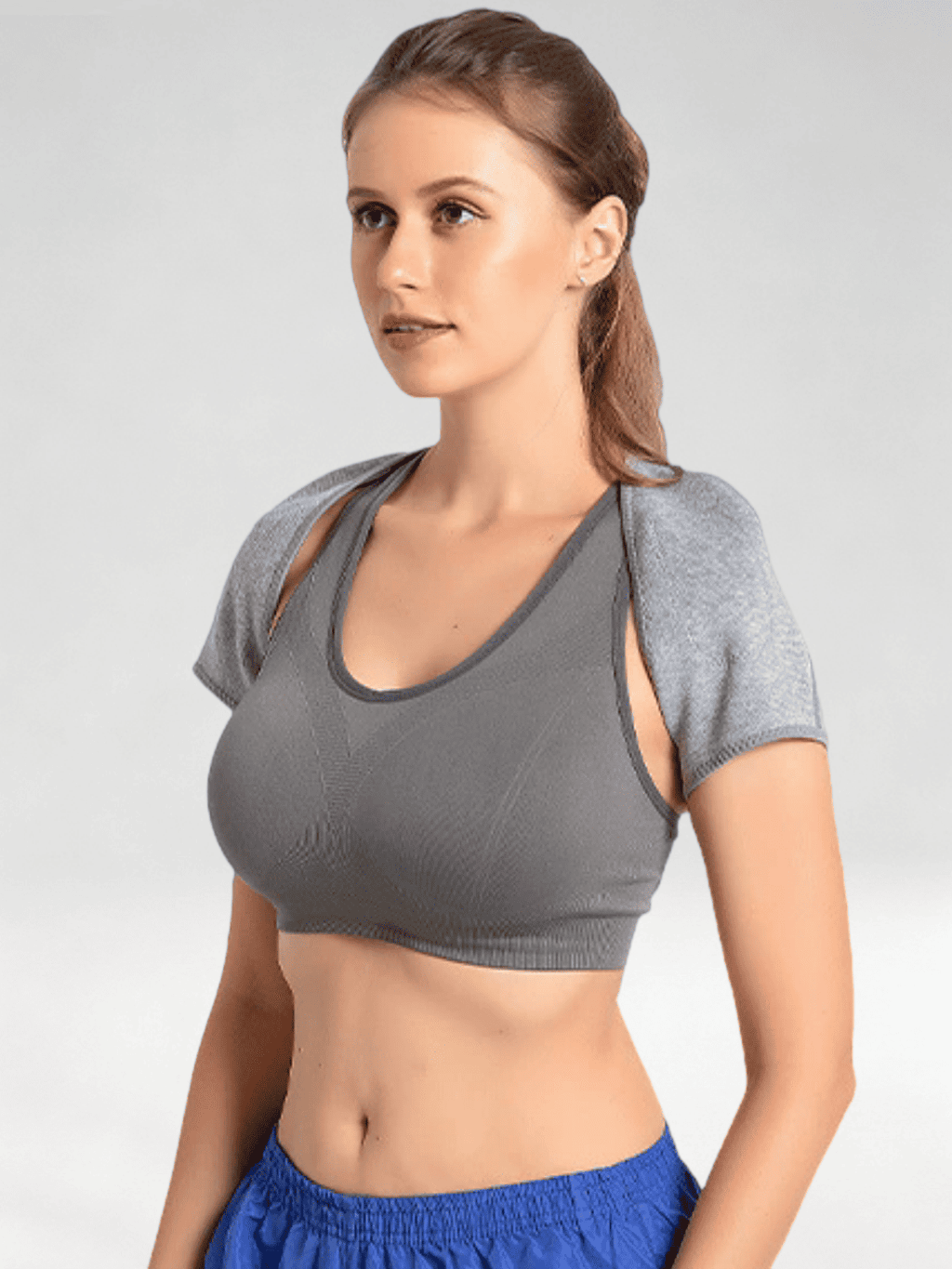 Flexvibe Bamboo Charcoal Double Shoulder Brace Compression Warm Sports Shoulder Protector