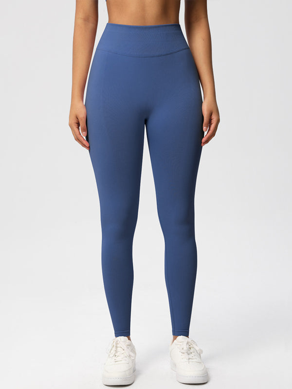 Flexvibe High Waisted Seamless Yoga Leggings - Solid Color Butt Lifting Tummy Control 4-Way Stretch
