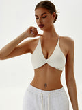 Flexvibe Knotted Thin Strap Racerback Bra Removable Pads Breathable