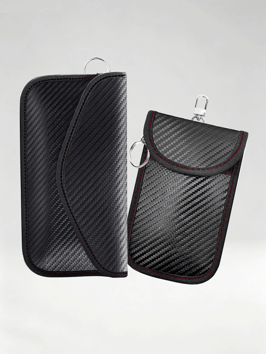 Flexvibe Carbon Fiber Car Key Fob Pouch, RFID Blocking Anti Scan Signal Shielding Key Case
