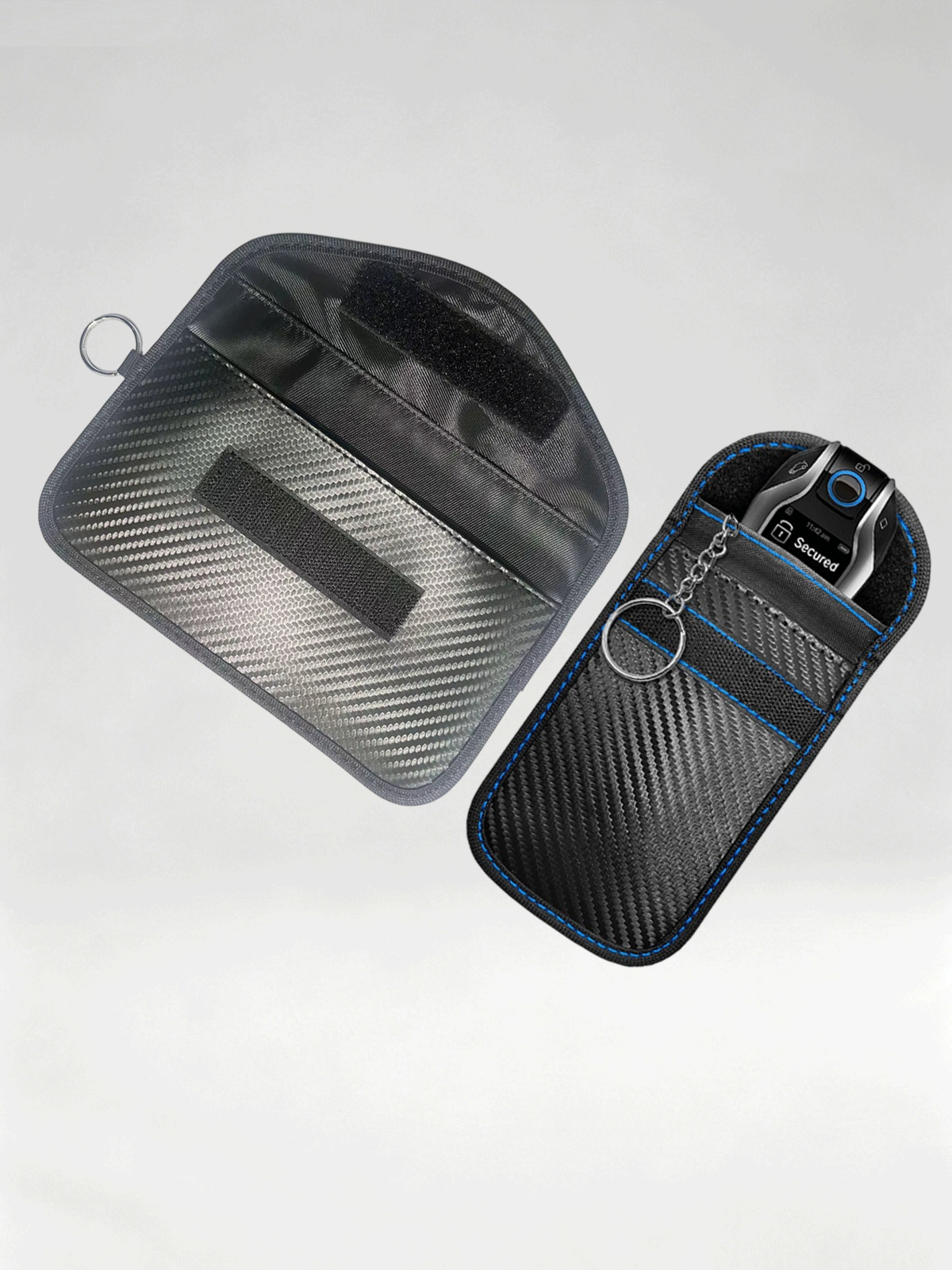 Flexvibe Carbon Fiber Car Key Fob Pouch, RFID Blocking Anti Scan Signal Shielding Key Case