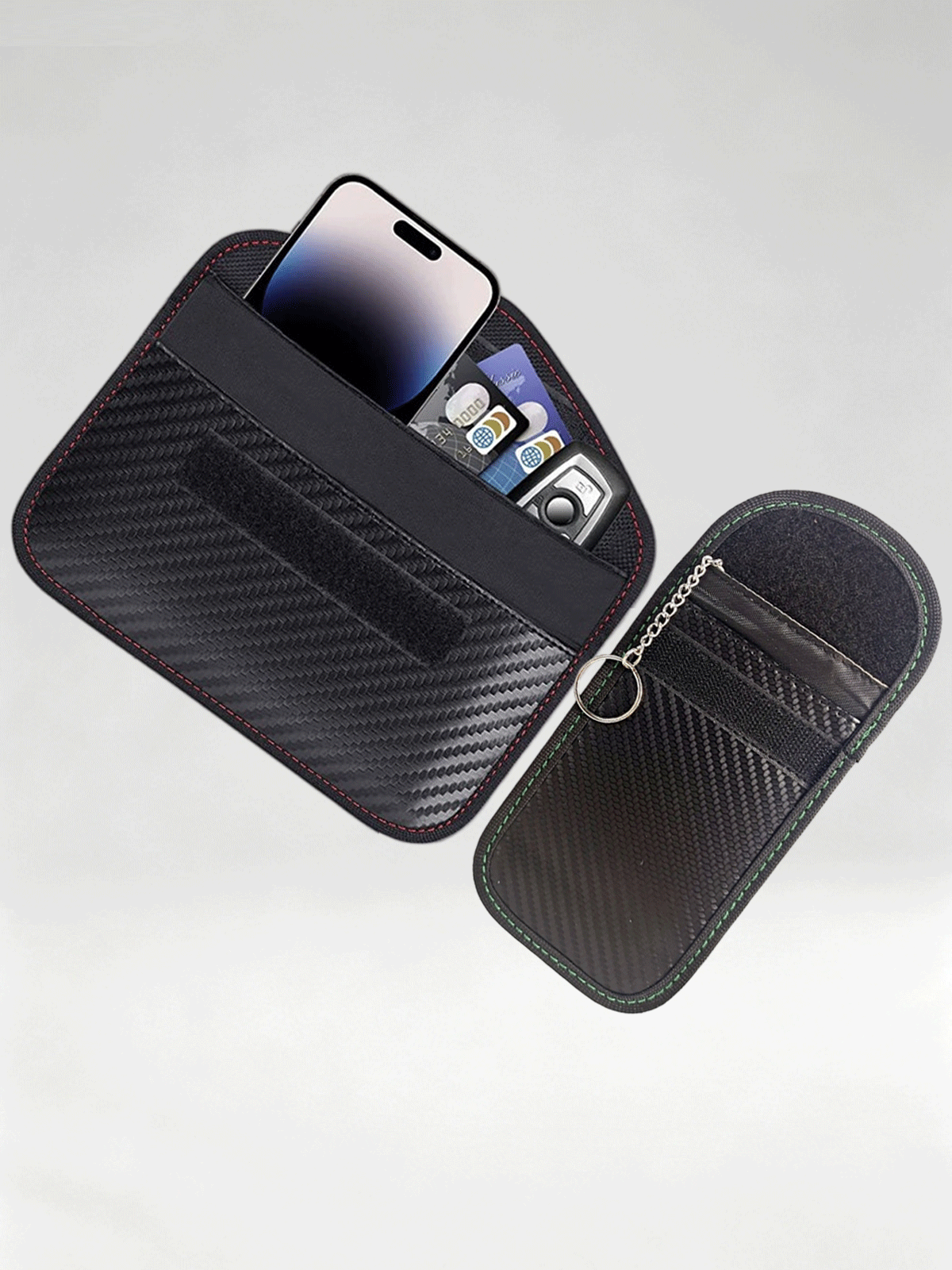 Flexvibe Carbon Fiber Car Key Fob Pouch, RFID Blocking Anti Scan Signal Shielding Key Case