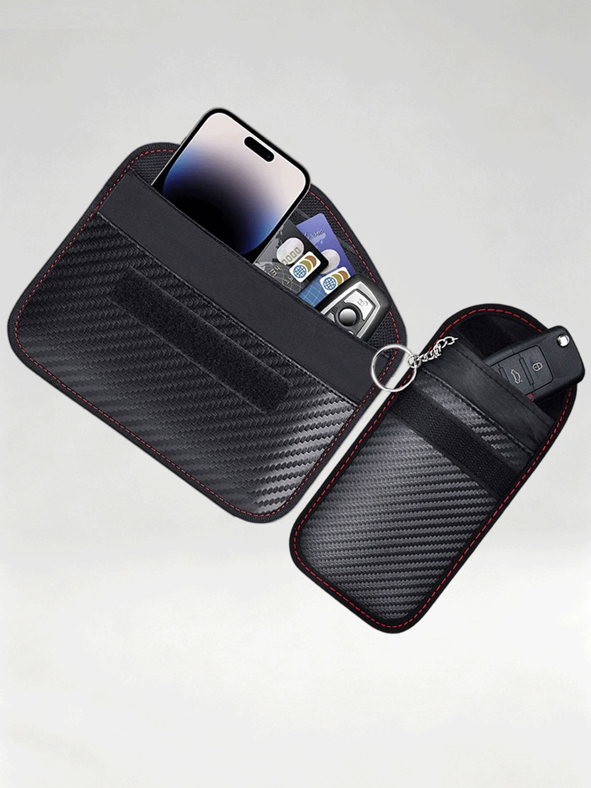 Flexvibe Carbon Fiber Car Key Fob Pouch, RFID Blocking Anti Scan Signal Shielding Key Case