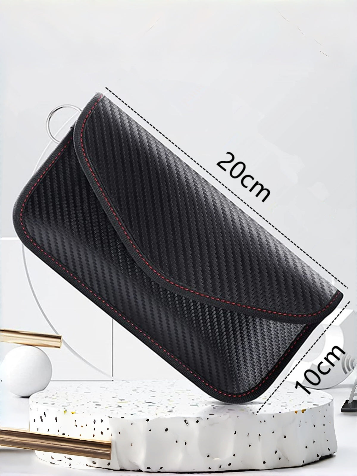 Flexvibe Carbon Fiber Car Key Fob Pouch, RFID Blocking Anti Scan Signal Shielding Key Case