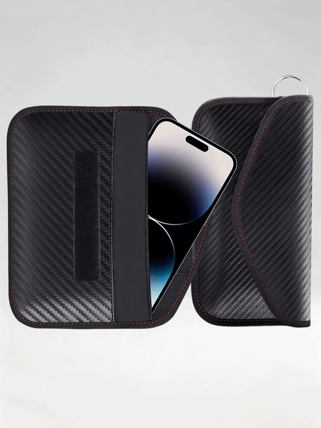 Flexvibe Carbon Fiber Car Key Fob Pouch, RFID Blocking Anti Scan Signal Shielding Key Case