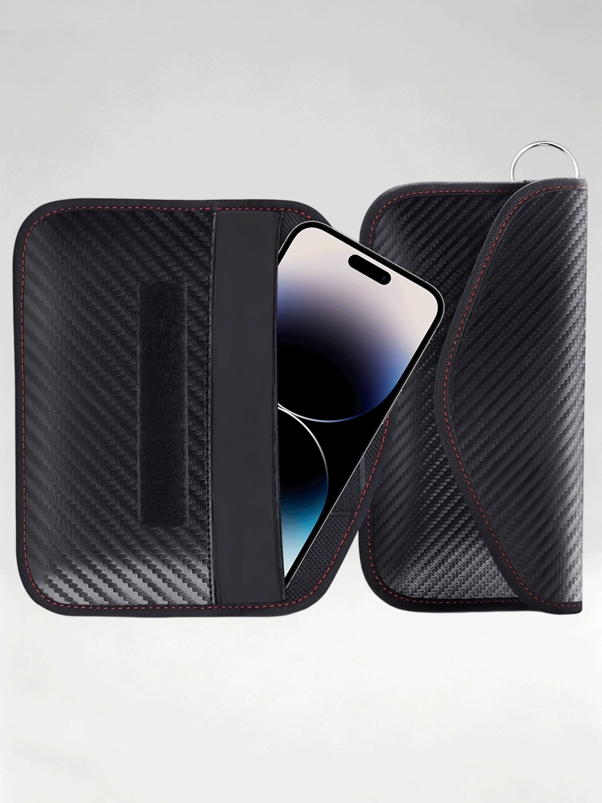 Flexvibe Carbon Fiber Car Key Fob Pouch, RFID Blocking Anti Scan Signal Shielding Key Case