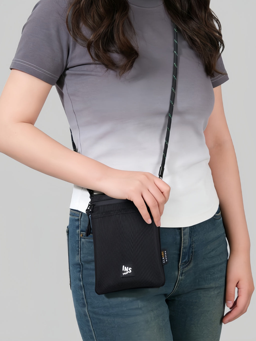 Flexvibe Nylon Lanyard Crossbody Bag, Slim Shoulder Pouch for Phone & ID Commute