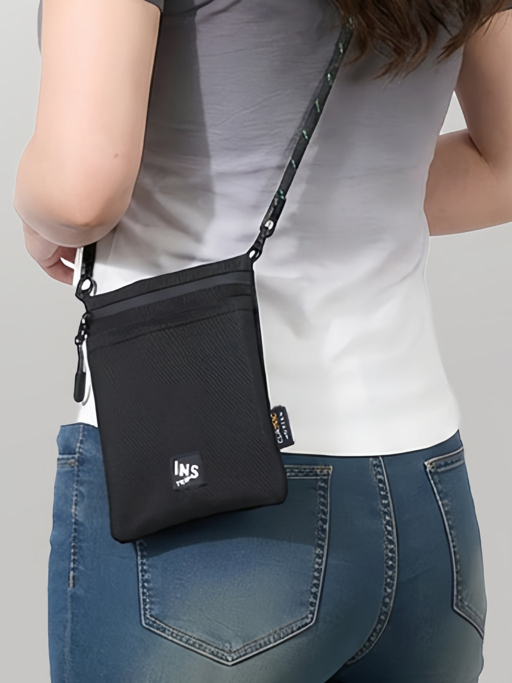 Flexvibe Nylon Lanyard Crossbody Bag, Slim Shoulder Pouch for Phone & ID Commute