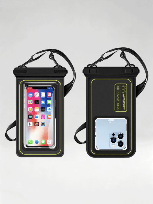 Flexvibe Floating Waterproof Phone Pouch with Dual Hooks, Touch Screen Dry Bag for Swimming