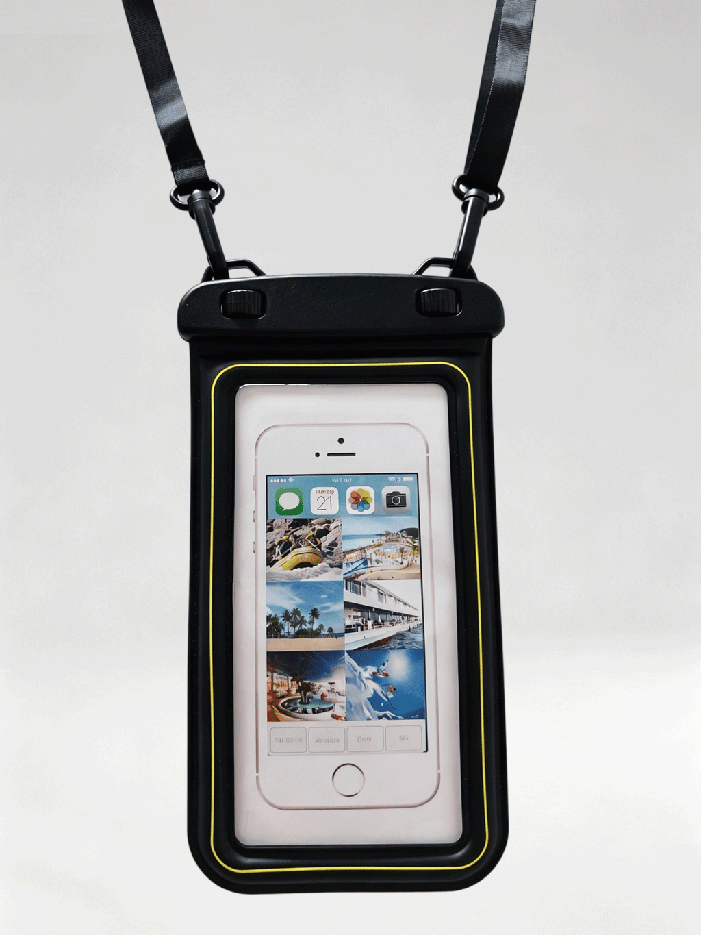 Flexvibe Floating Waterproof Phone Pouch with Dual Hooks, Touch Screen Dry Bag for Swimming