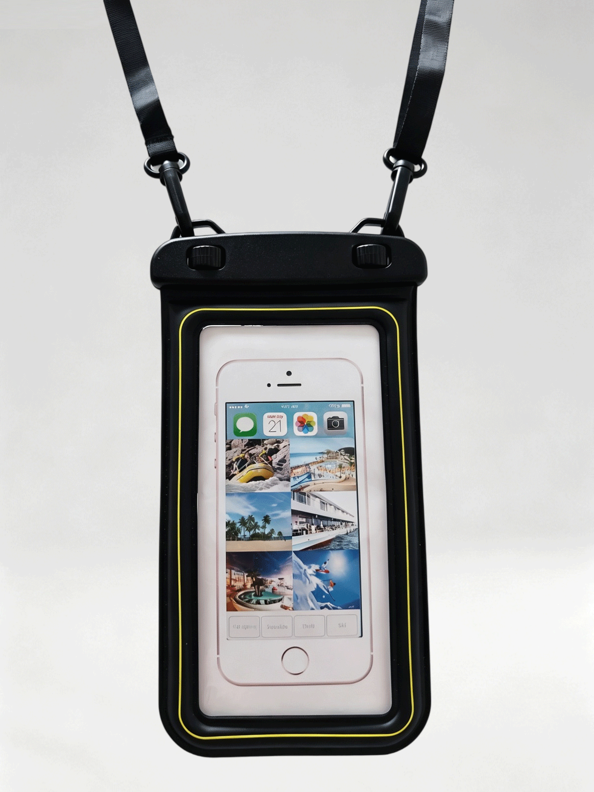 Flexvibe Floating Waterproof Phone Pouch with Dual Hooks, Touch Screen Dry Bag for Swimming