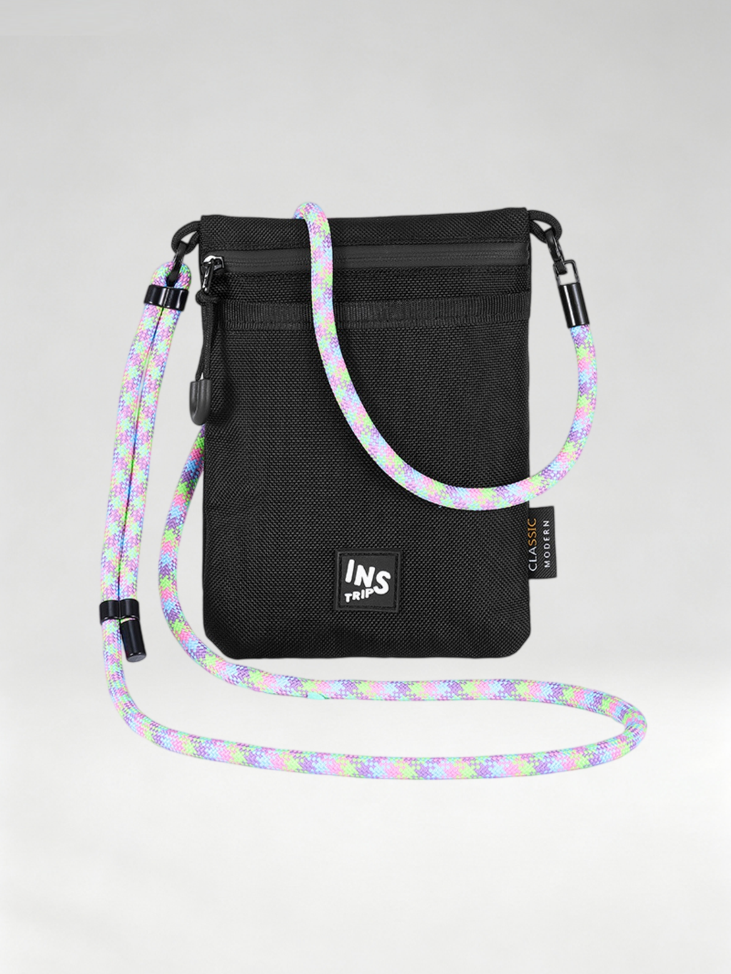 Flexvibe Nylon Lanyard Crossbody Bag, Slim Shoulder Pouch for Phone & ID Commute