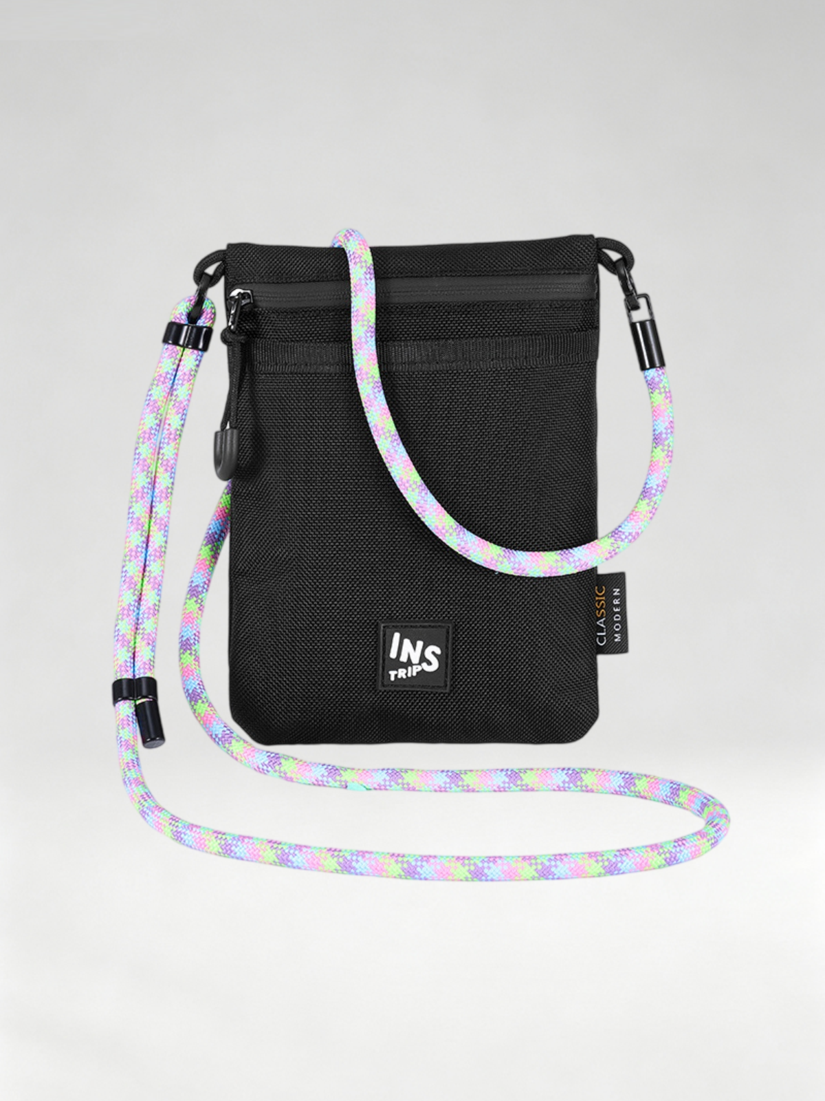 Flexvibe Nylon Lanyard Crossbody Bag, Slim Shoulder Pouch for Phone & ID Commute