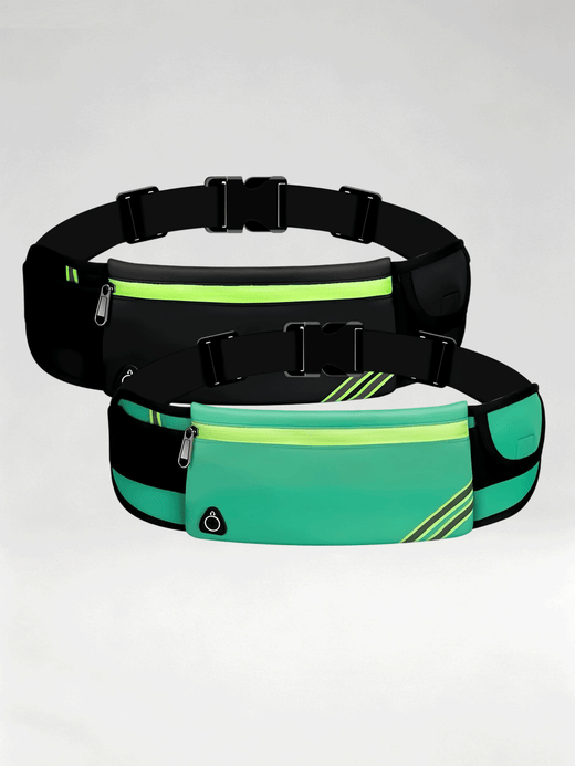 Flexvibe 2 Pack Reflective Running Waist Bag, Waterproof Phone Fanny Pack for Fitness Travel Marathon Men Women