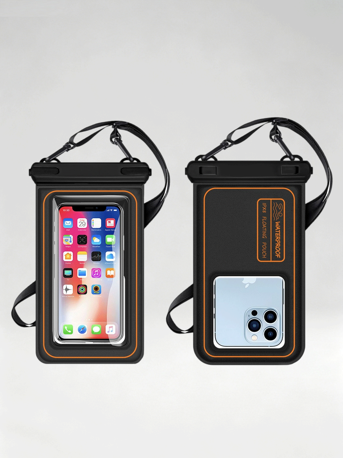 Flexvibe Floating Waterproof Phone Pouch with Dual Hooks, Touch Screen Dry Bag for Swimming