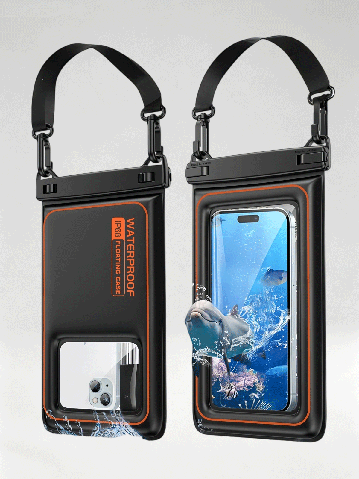 Flexvibe Floating Waterproof Phone Pouch with Dual Hooks, Touch Screen Dry Bag for Swimming