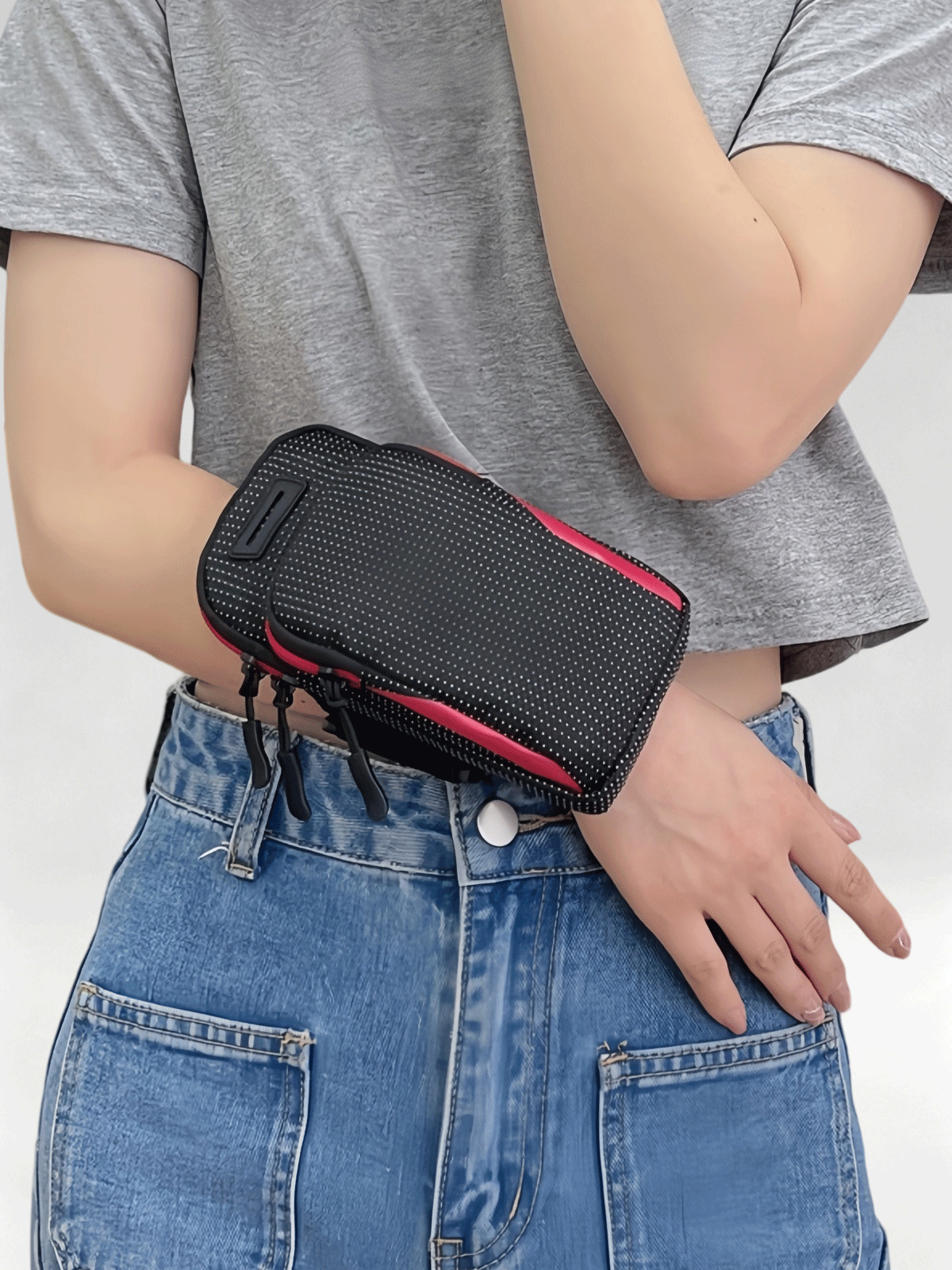Flexvibe Waterproof Multifunctional Running Phone Armband, Sports Arm Sleeve Wrist Pouch for Outdoor Gym Fitness