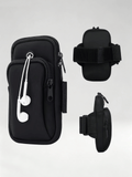 Flexvibe Waterproof Running Phone Armband and Adjustable Sports Arm Wrist Pouch Black