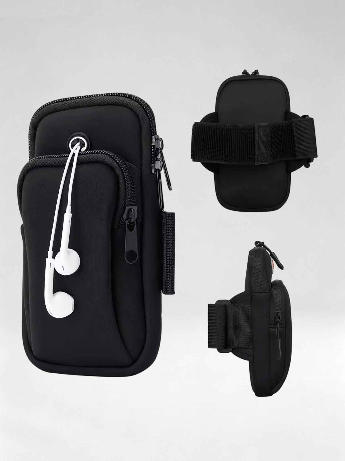 Flexvibe Waterproof Running Phone Armband and Adjustable Sports Arm Wrist Pouch Black