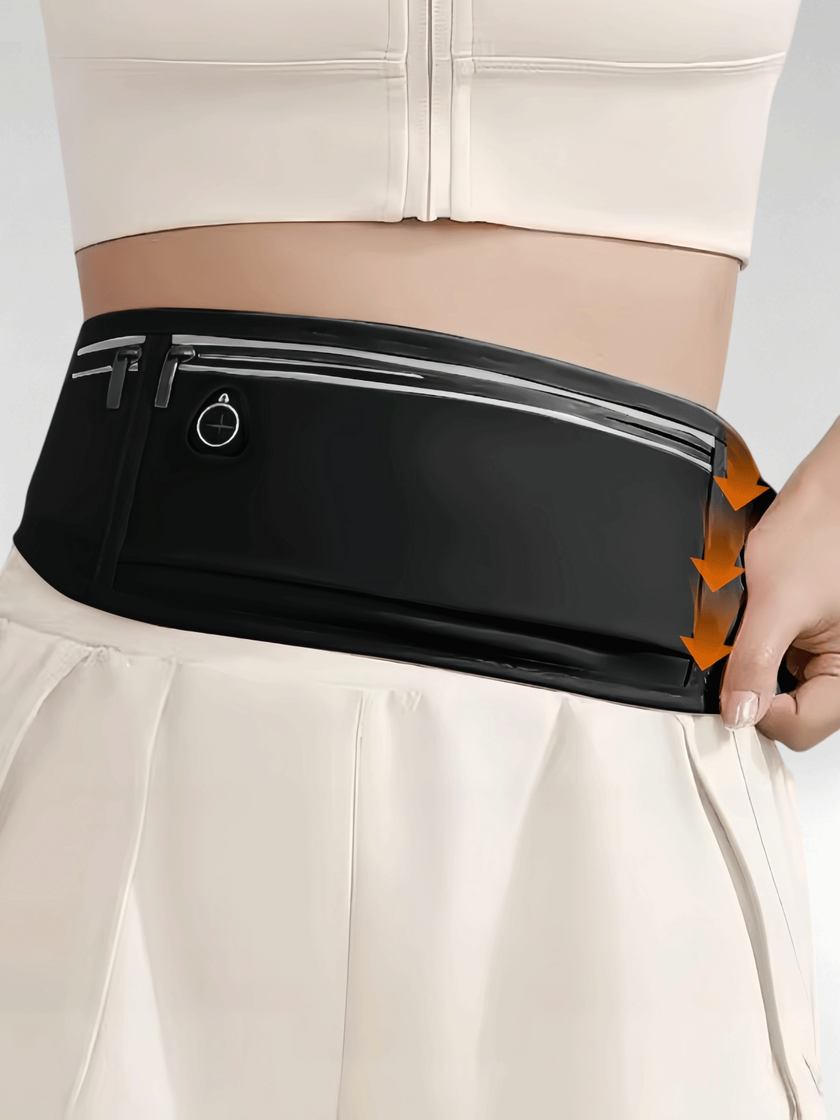 Flexvibe Running Phone Waist Bag, Waterproof Slim Invisible Belt Pouch for Men Women Marathon Outdoor Sports