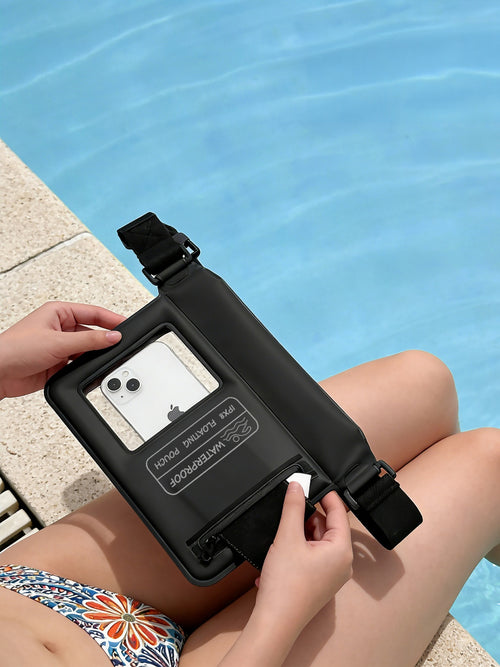Flexvibe IPX8 Waterproof Waist Bag, PVC Foam Floating Phone Pouch, Touch Screen Dry Bag for Swimming Rafting Outdoor