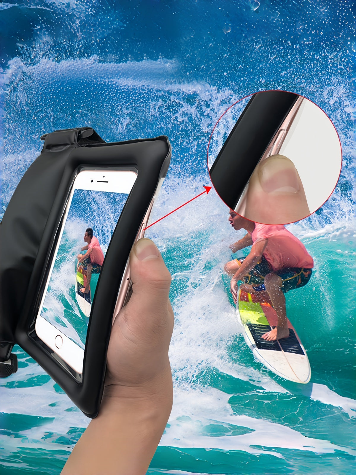 Flexvibe IPX8 Waterproof Waist Bag, PVC Foam Floating Phone Pouch, Touch Screen Dry Bag for Swimming Rafting Outdoor
