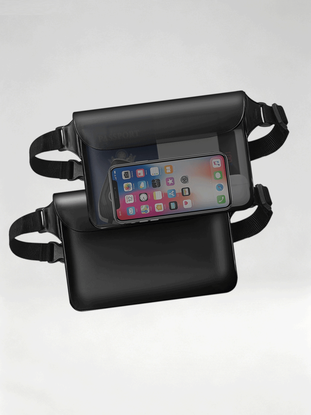 Flexvibe 2 Pack Outdoor PVC Waterproof Waist Bag, Floating Phone Dry Pouch for Rafting Swimming Beach