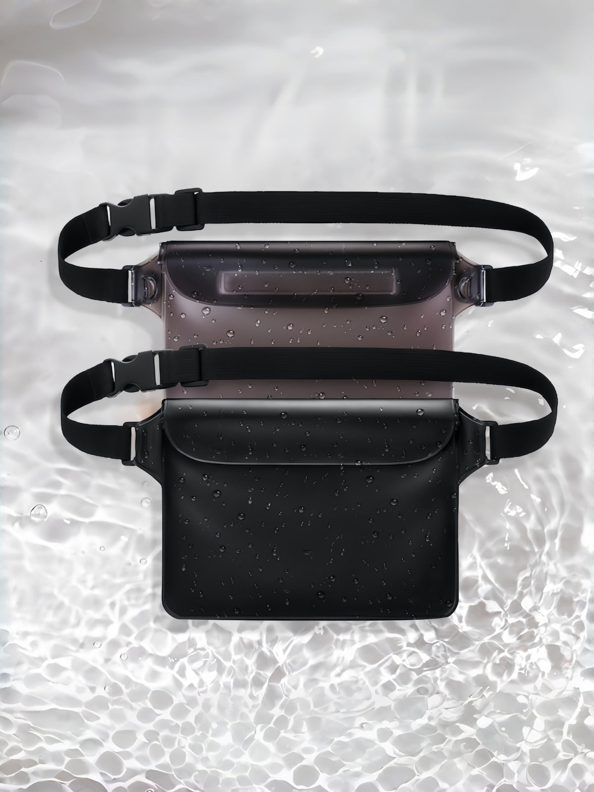Flexvibe 2 Pack Outdoor PVC Waterproof Waist Bag, Floating Phone Dry Pouch for Rafting Swimming Beach
