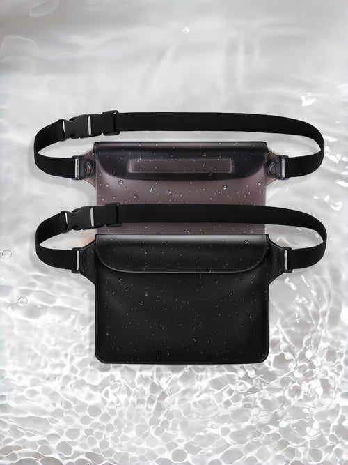 Flexvibe 2 Pack Outdoor PVC Waterproof Waist Bag, Floating Phone Dry Pouch for Rafting Swimming Beach