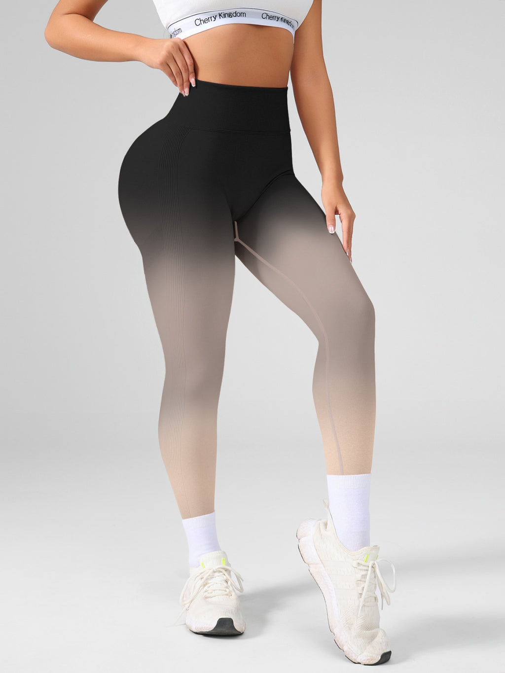 Flexvibe Gradient High Waist Naked Feel Yoga Leggings, No Camel Toe Tummy Control Butt Lifting Quick Dry Pants