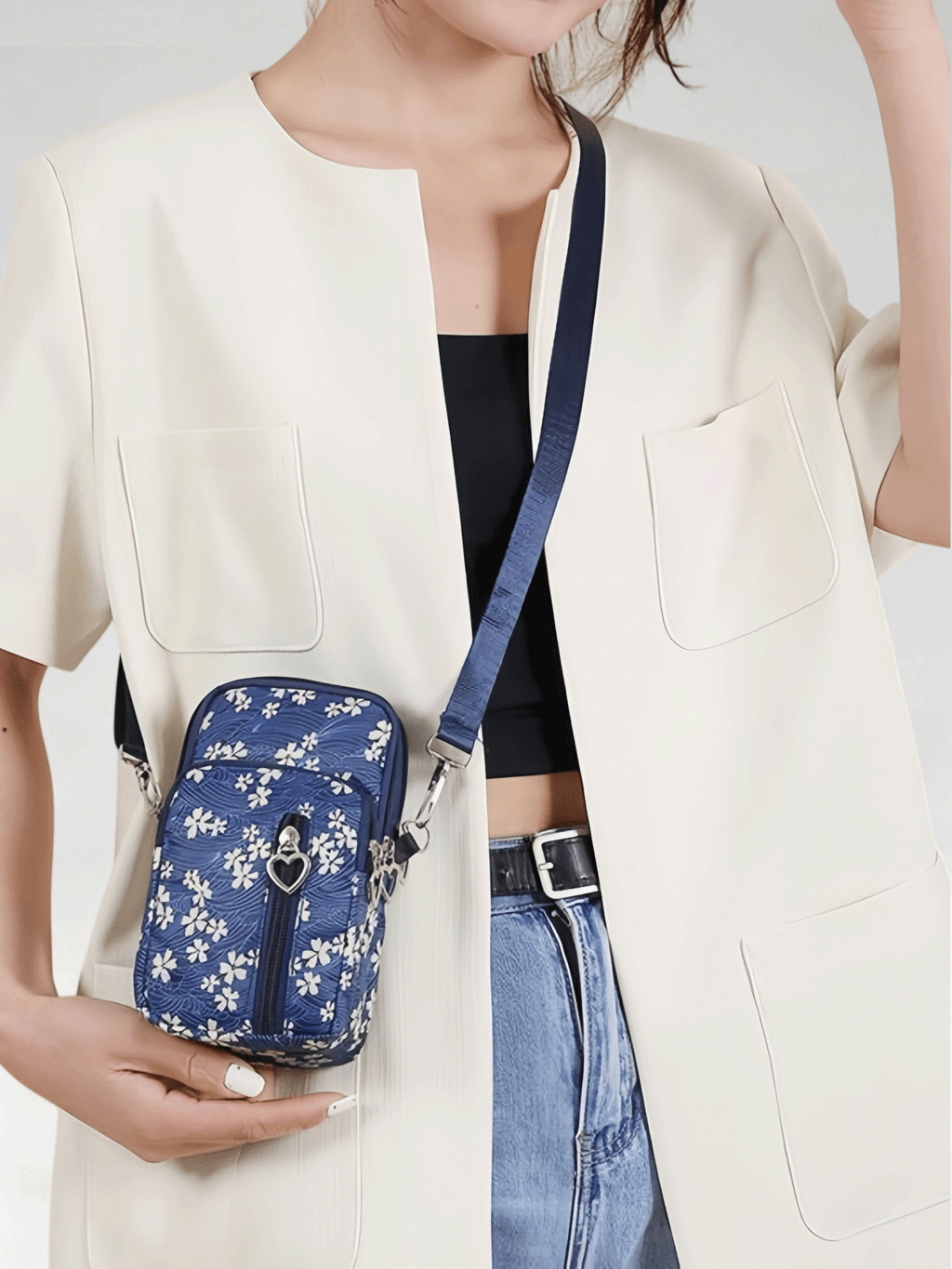 Flexvibe Mini Cell Phone Crossbody Bag for Women, Versatile Vertical Neck Pouch Coin Purse