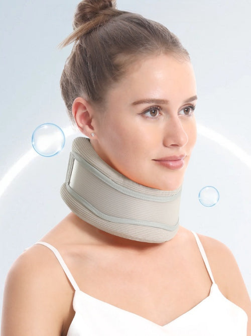 Flexvibe Adjustable Latex Neck Brace, Anti Text Neck Cervical Posture Corrector, Comfort Neck Support Collar for Men & Women, Ideal for Long Office Sitting to Ease Cervical Soreness