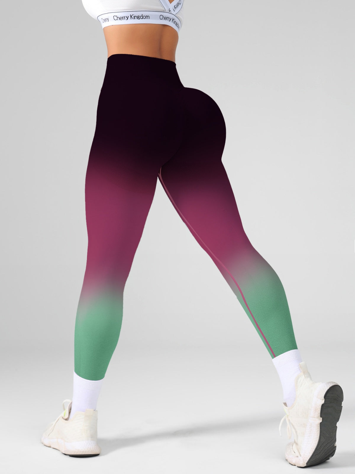 Flexvibe Gradient High Waist Naked Feel Yoga Leggings, No Camel Toe Tummy Control Butt Lifting Quick Dry Pants