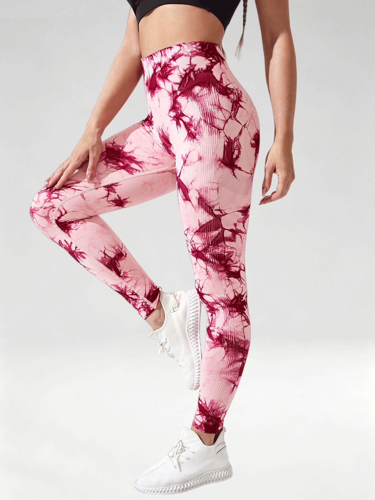 Flexvibe Tie Dye High Waist Leggings, Butt Lifting Quick Dry 9/8 Workout Pants for Women