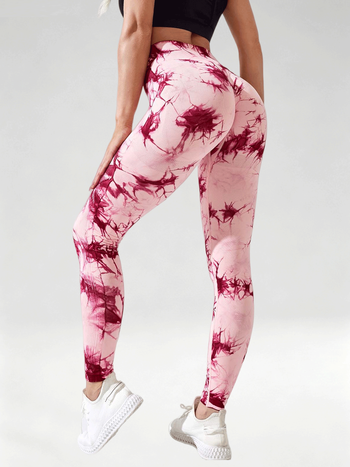 Flexvibe Tie Dye High Waist Leggings, Butt Lifting Quick Dry 9/8 Workout Pants for Women
