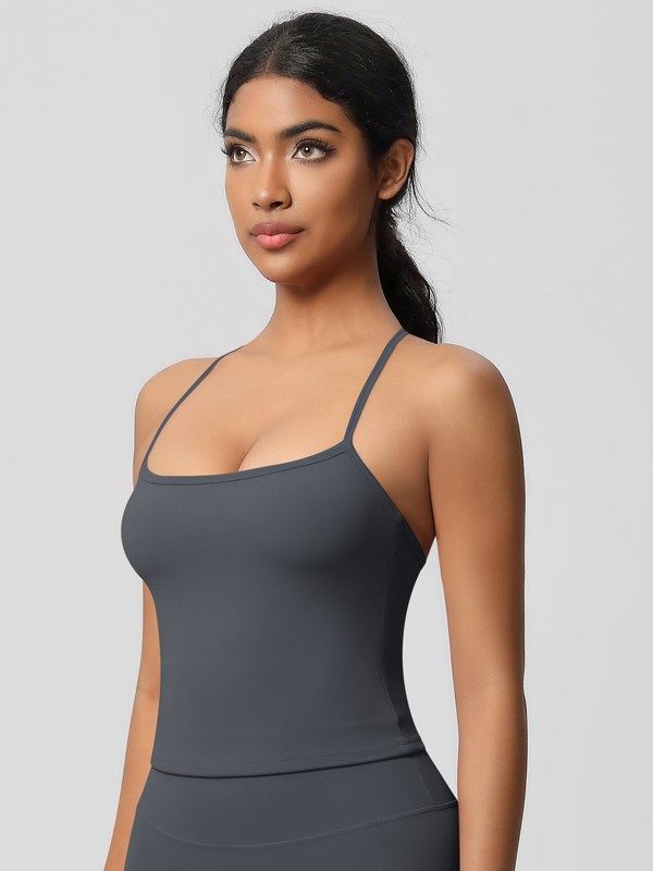 Flexvibe Double-Sided Brushed Longline Sports Bra - Moisture-Wicking Winter Yoga