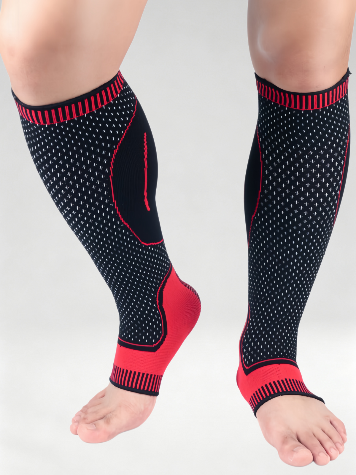 Flexvibe Knitted Calf Compression Sleeves, Anti‑Slip Silicone Sports Supports for Basketball Hiking Soccer