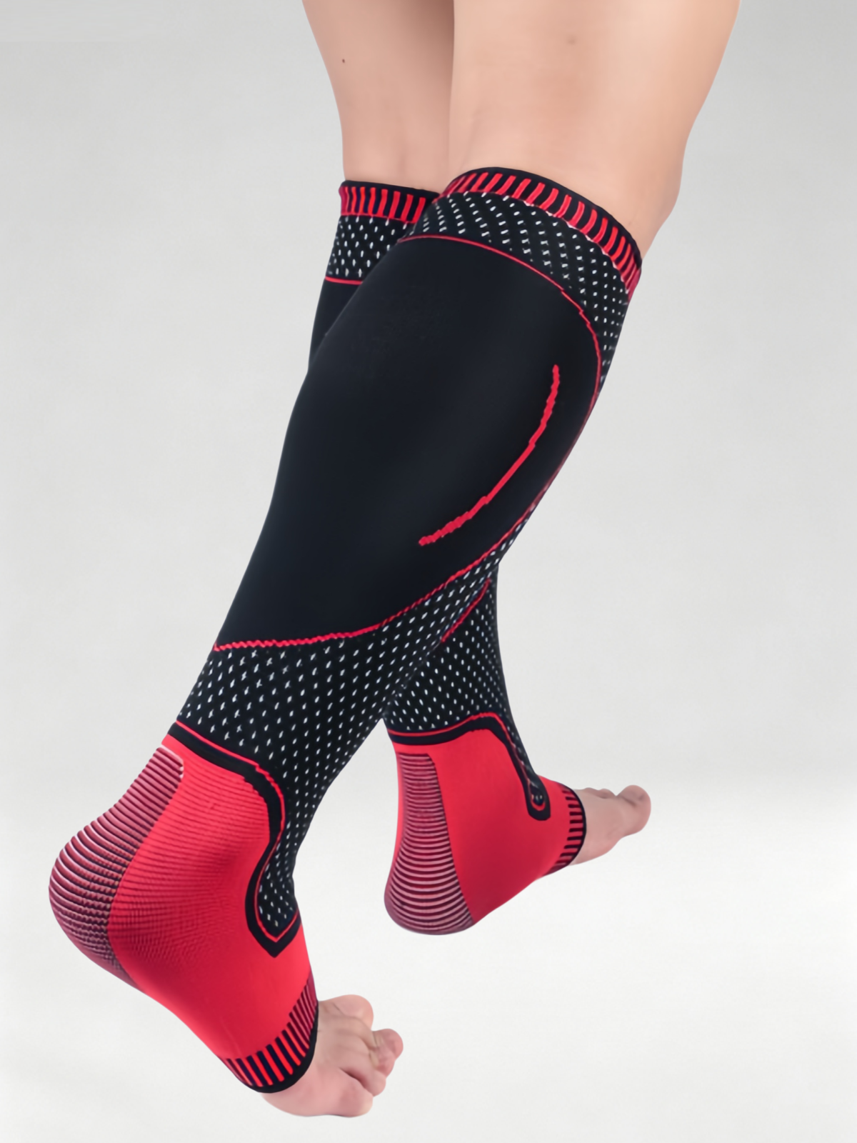 Flexvibe Knitted Calf Compression Sleeves, Anti‑Slip Silicone Sports Supports for Basketball Hiking Soccer