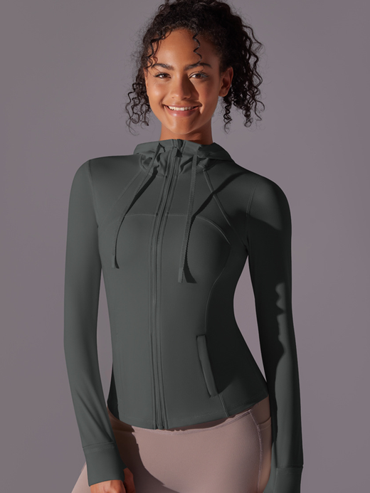 Flexvibe Zipper Pocket Hooded Sports Jacket | Double-Brushed, Slim-Fit, S–XL, 6 Colors