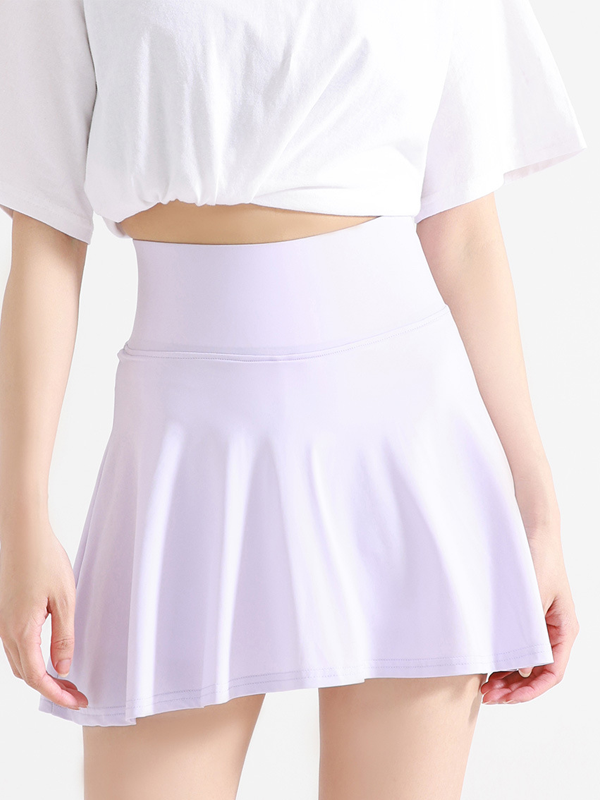 Flexvibe High Waist Layered Yoga Mini Skirt - Stretchy Breathable Workout Athleisure