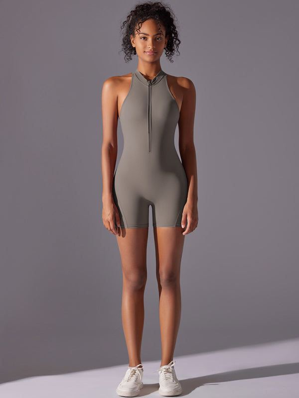 Flexvibe Sports Backless Bodysuit - Stretchy Breathable Moisture-Wicking Workout Wear