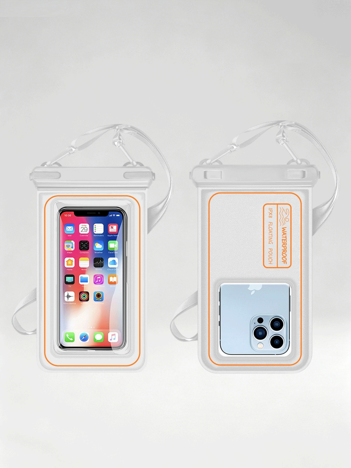 Flexvibe Floating Waterproof Phone Pouch with Dual Hooks, Touch Screen Dry Bag for Swimming