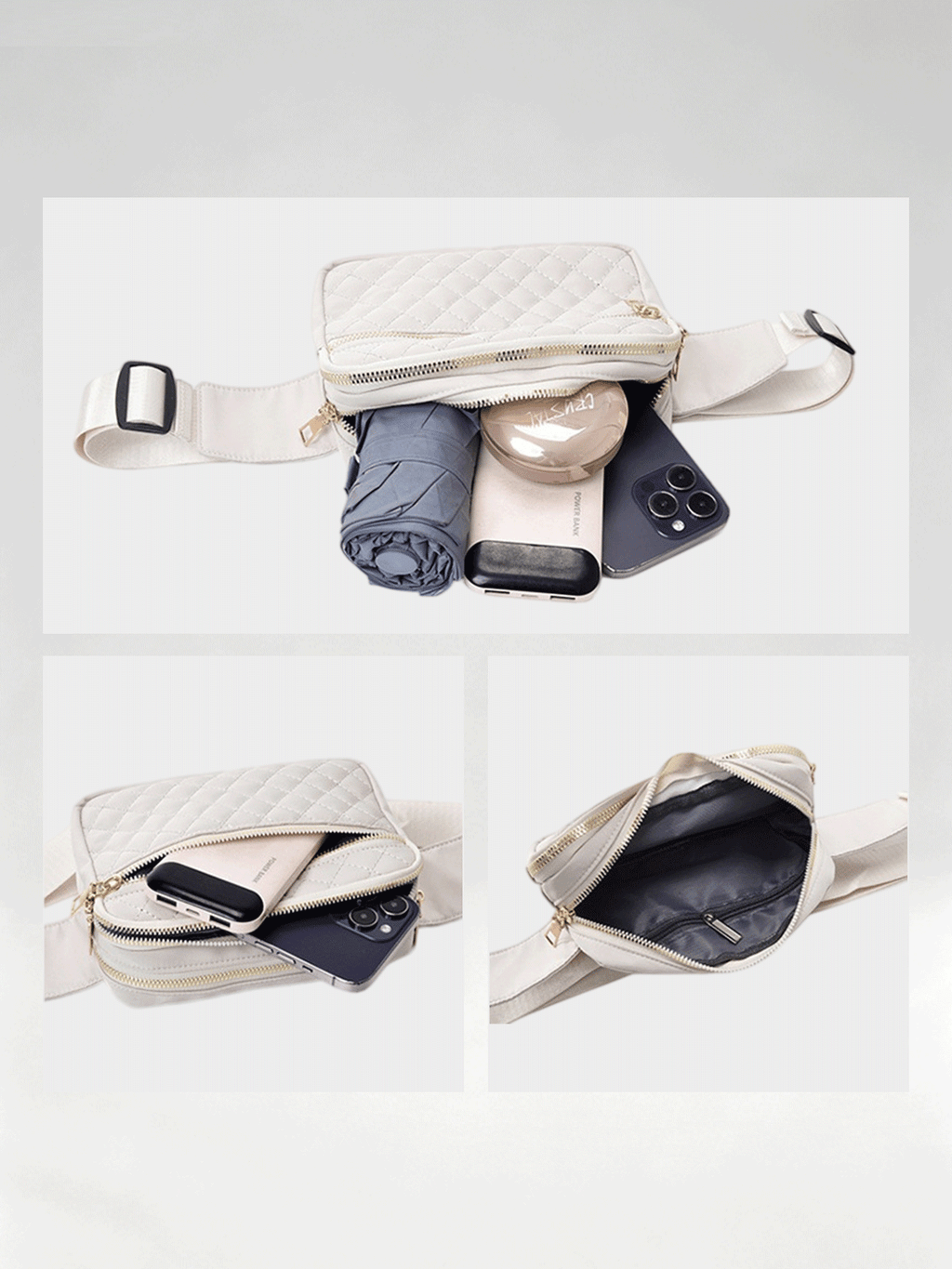 Flexvibe Solid Color Women Waist Bag, Lightweight Casual Chest Crossbody Bag for Outdoor Travel