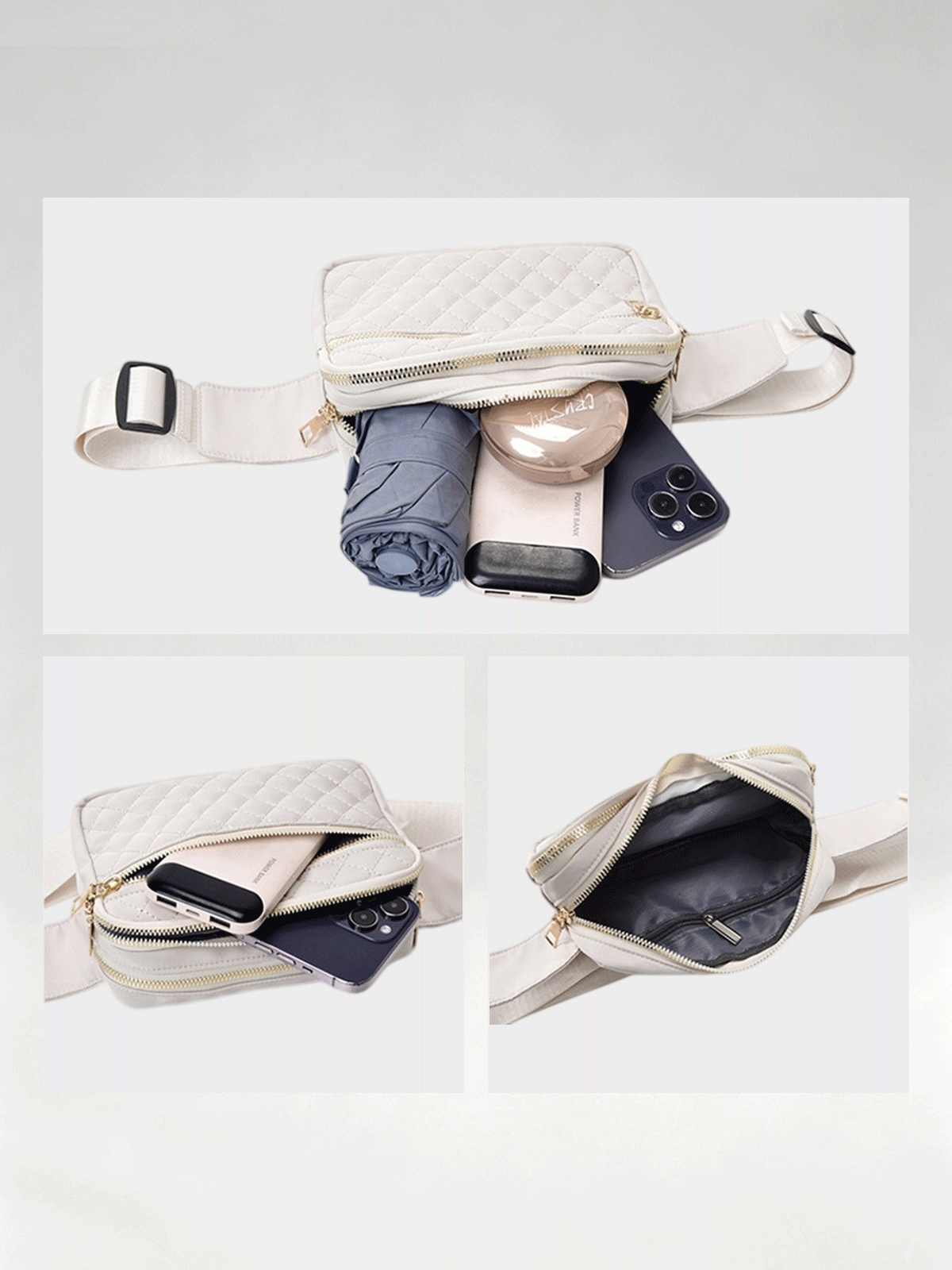 Flexvibe Solid Color Women Waist Bag, Lightweight Casual Chest Crossbody Bag for Outdoor Travel