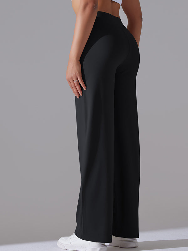 Flexvibe Wide-Leg High-Waisted Cropped Pants - Breathable Moisture-Wicking Casual Comfort Wear