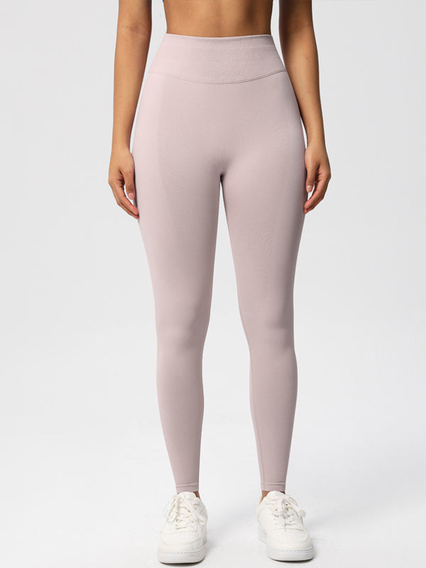 Flexvibe High Waisted Seamless Yoga Leggings - Solid Color Butt Lifting Tummy Control 4-Way Stretch