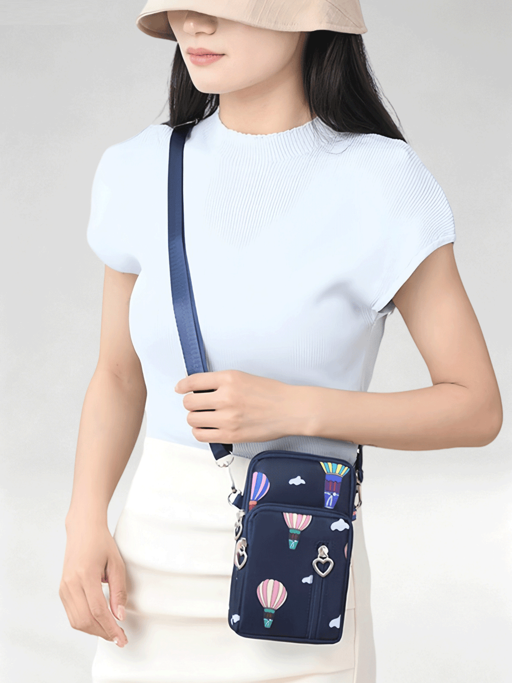 Flexvibe Mini Cell Phone Crossbody Bag for Women, Versatile Vertical Neck Pouch Coin Purse