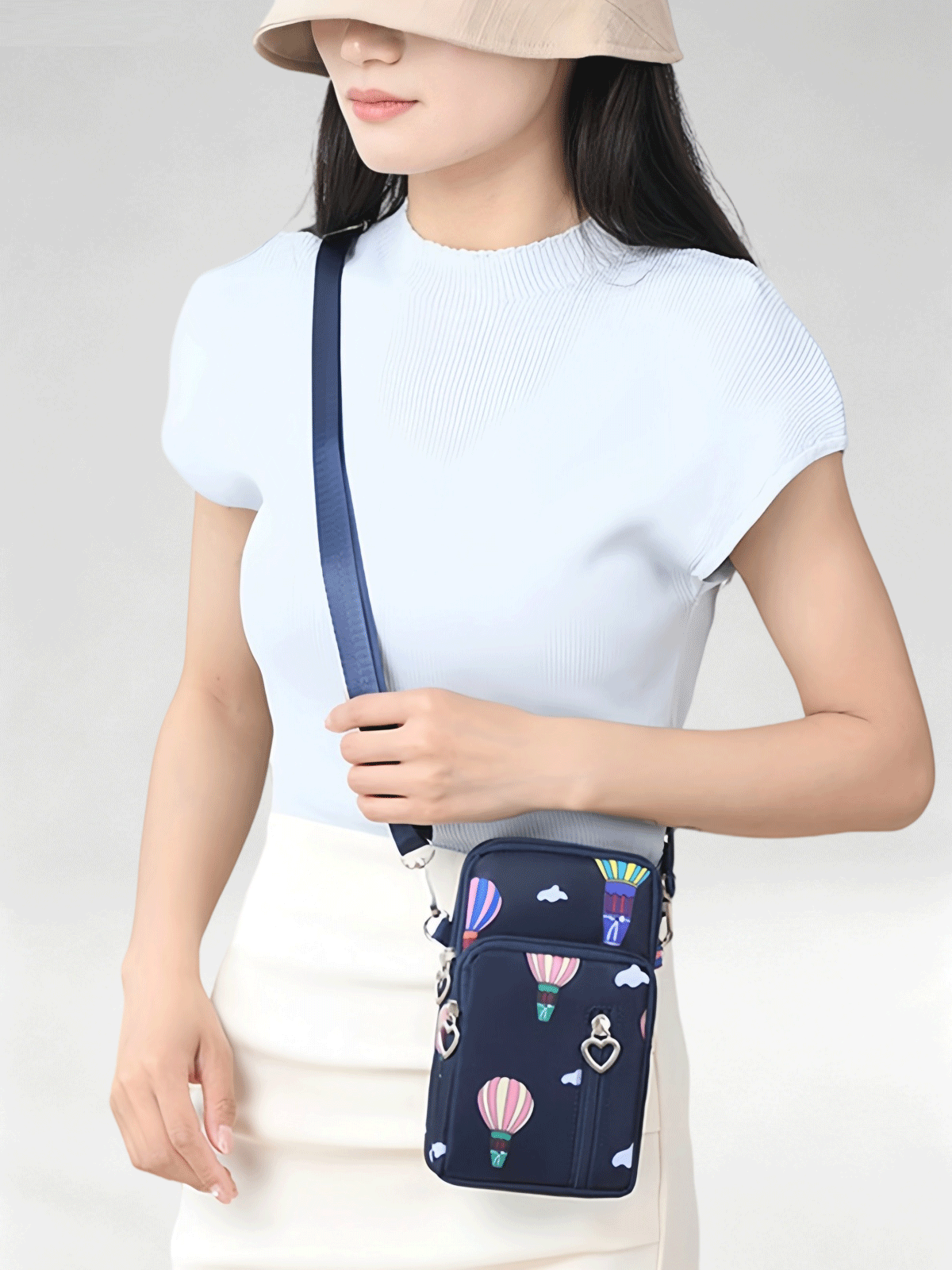 Flexvibe Mini Cell Phone Crossbody Bag for Women, Versatile Vertical Neck Pouch Coin Purse